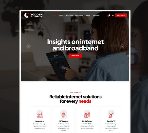Broadband & Internet Services WordPress Theme